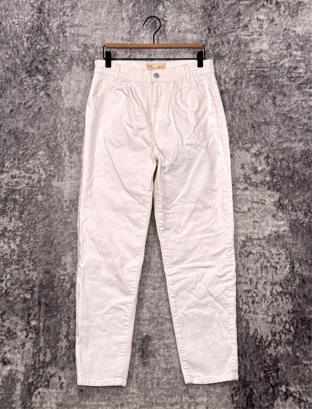 Current Elliott Jeans 28 Womens High Waist Slim Straight Pleated White Denim